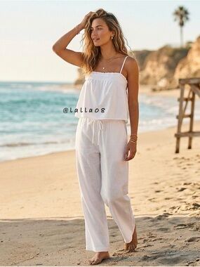Reformation White Tanager Two Piece Set Organic Cotton